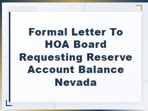 How to Request Your Hoa Reserve Account Balance in Nevada