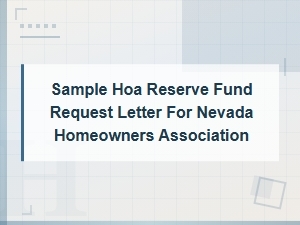 Nevada Hoa Reserve Fund Request Letter Sample