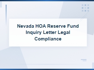 Nevada Hoa Reserve Fund Inquiry Letter Legal Guide